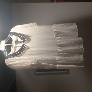 Torrid size 2 see thru blouse. Black and silver metal polka dot Peter pan collar